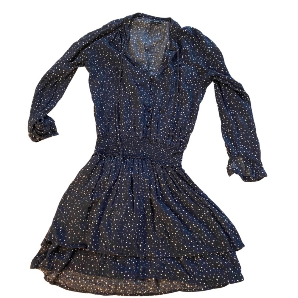 Rails Jasmine Navy Nova Star Print Mini Dress Lon… - image 4